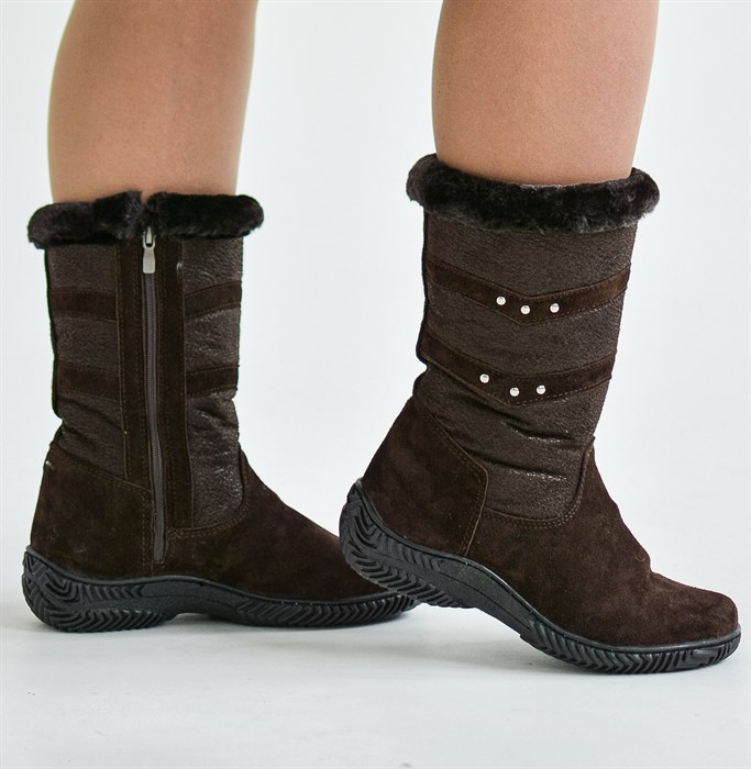 Сапоги женские 10-02, коричневые, литая подошва(ЖЛ1-25) S09BROWN