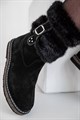 Унты женские короткие с замком, войлочная подошва(ЖВ1-02) S04BLACK