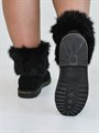 Унты женские короткие, черный песец, замок, войлочная подошва(ЖВ1-21) S08BLACK
