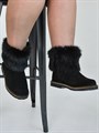 Унты женские короткие, черный песец, замок, войлочная подошва(ЖВ1-21) S08BLACK
