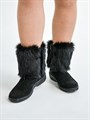 Унты женские короткие с замком, литая подошва, пушистые(ЖЛ1-21) S13BLACK