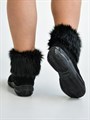 Унты женские короткие, черный песец, замок, литая подошва(ЖЛ1-22) S07BLACK