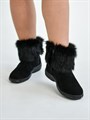 Унты женские короткие, черный песец, замок, литая подошва(ЖЛ1-22) S07BLACK