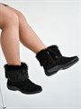 Унты женские короткие, черный песец, замок, литая подошва(ЖЛ1-22) S07BLACK