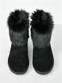 Унты женские короткие, черный песец, замок, литая подошва(ЖЛ1-22) S07BLACK