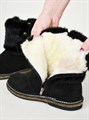 Унты женские на войлочной подошве. Замша. Черная "норка". Короткие. Молния.(ЖВ3-04) SR31A613.03.11BLACK
