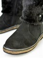 Унты женские на войлочной подошве. Замша. Черная "норка". Короткие. Молния.(ЖВ3-04) SR31A613.03.11BLACK