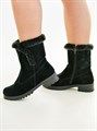 Полусапожки женские на литой подошве черные, замша, молния, с опушкой(ЖЛ3-06) SR37A503.03BLACK