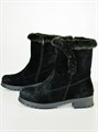 Полусапожки женские на литой подошве черные, замша, молния, с опушкой(ЖЛ3-06) SR37A503.03BLACK