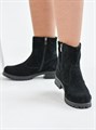 Ботинки женские на литой подошве черные, замша, молния (ЖЛ3-05) SR36A502.03BOTINKI