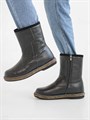 Полусапоги мужские на войлочной подошве Черные. Кожа. Молния.(МВ3-03) MR34UGGI818.01KOJAZAMOK