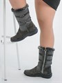 Сапоги женские 10-02, серые, литая подошва(ЖЛ1-24) S09GREY